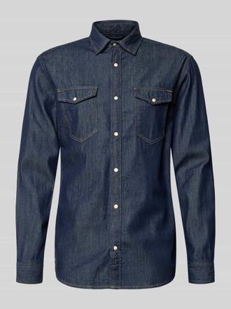Jack & Jones Slim Fit Freizeithemd mit Kentkragen Modell ESHERIDAN in Dunkelblau, Gr&ouml;&szlig;e XL