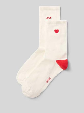 OPUS Socken mit elastischem Rippenb&uuml;ndchen Modell Yennis valentine in Offwhite, Gr&ouml;&szlig;e 36-38