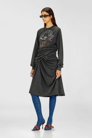 Diesel Sweatshirt dress with concert graphics - Dresses - Woman