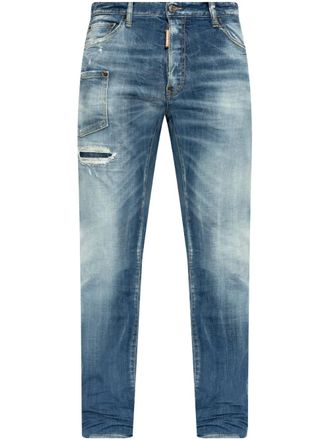 Dsquared2 logo-patch jeans - men - Spandex/Elastane/Cotton - 52 - Blue