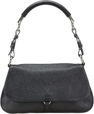 Prada Pre-owned Shoulder Bags, female, Black, Size: ONE SIZE Pre-owned Leather Shoulder Bag