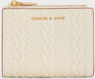 Charles & Keith Apolline Textured Top-Zip Wallet