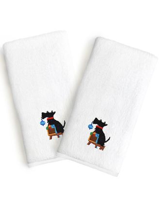 Linum Home Textiles Set Of 2 Embroidered Luxury Hand Towels