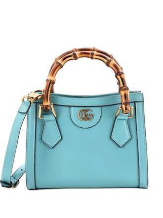 Gucci Diana NM Bamboo Handle Tote Leather Mini crossbody bag - Blu