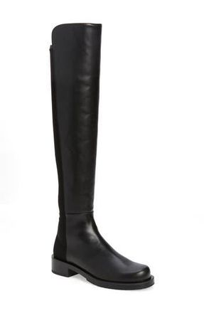 Stuart Weitzman 5050 Bold Over the Knee Boot in Black Smooth Leather at Nordstrom Rack, Size 6.5