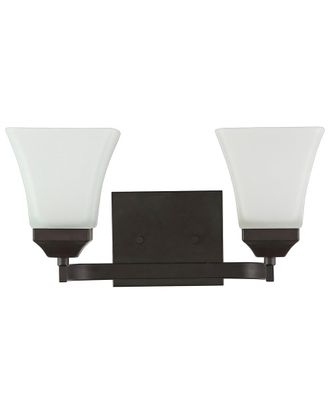 Jonathan Y Designs Jonathan Y Staunton 15In 2-Light Iron/Glass Modern Cottage Led Vanity Light
