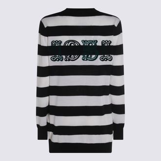 Max Mara Striped Wool Cardigan - Black