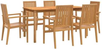 vidaXL 7 Piece Garden Dining Set Solid Wood Teak vidaXL