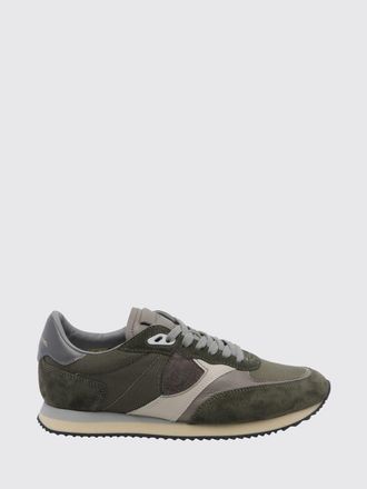 Philippe Model Low-Top Sneakers in Suede and Mesh with Serrated Sole