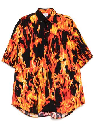 VETEMENTS graphic-print shirt - unisex - Cotton - M - Black