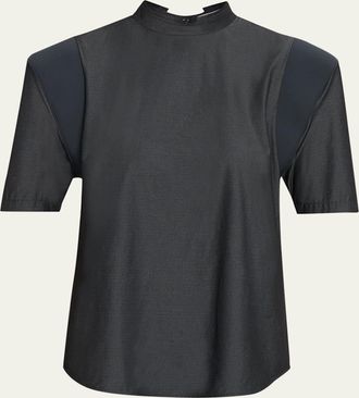 Issey Miyake Mute Exaggerated-Shoulder Top