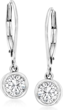 Ross-Simons Bezel-Set Diamond Drop Earrings in 14kt White Gold