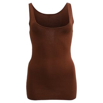 Toteme Knitted Tank Top in Brown Viscose