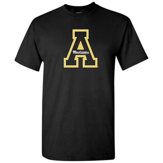 UGP Campus Apparel NCAA Officially Licensed College - University Team Mascot/Logo Basic T Shirt, Appalachian State Mountaineers Black, XL