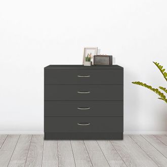NRG Chest of Drawers Modern Bedroom Furniture Hallway Wide Storage 4 Drawers Cabinet Grey