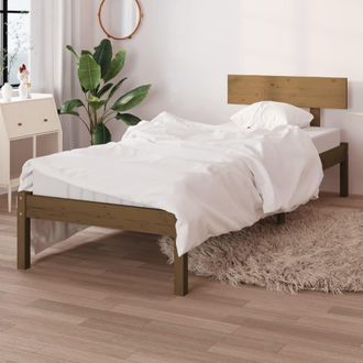 Berkfield Home Bed Frame Honey Brown Solid Wood Pine 90x190 cm Single