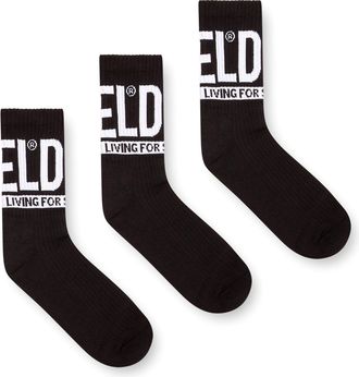 Diesel Three-pack socks with Diesel logo - Socks - Man - Black