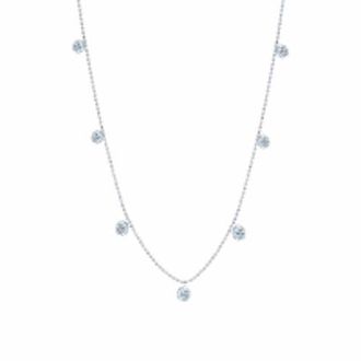 Graziela Small Floating Diamond Necklace in White in White Gold at Nordstrom