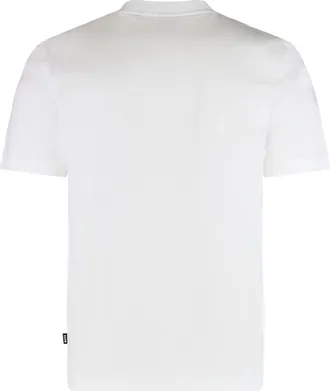 HUGO BOSS Mens Crew Neck Cotton T-Shirt White T-Shirts And Polos