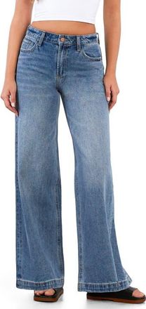 HINT OF BLU High Waist Wide Leg Jeans in Mid Wash Vintage at Nordstrom, Size 26