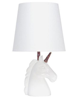 Lalia Home 15.5In Sparkling Glitter Unicorn Table Lamp With Led Bulb Included