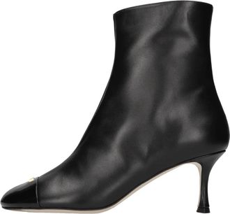 N&deg;21 Leren laarzen met neus - Dames - Laarzen met Hak - Zwart - 39 EU - Leer - Schoenen