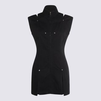 Jean Paul Gaultier Navy Cotton Slit Cotton Dress