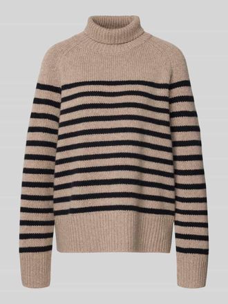 Tommy Hilfiger Oversized Rollkragenpullover aus Woll-Kaschmir-Mix in Beige, Gr&ouml;&szlig;e L