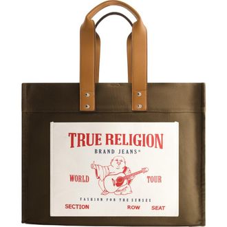 True Religion Twill Tote Bag in Olive at Nordstrom Rack