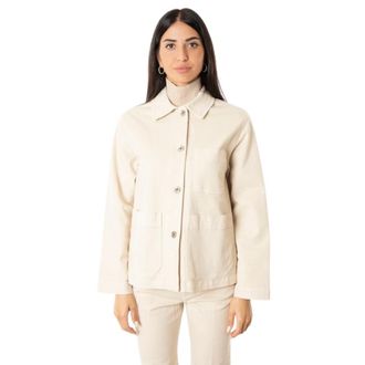 Max Mara Light Jackets, female, Beige, Size: 2XS Giacca in cotone