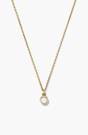 Mejuri Sia Birthstone Pendant Necklace in Opal by MEJURI at Nordstrom