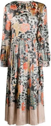 Valentino Garavani Oriental Print Satin Dress