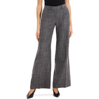 Theory Crosshatch Wool Blend Pants in Charcoal Multi at Nordstrom, Size 14
