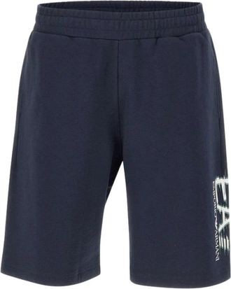 Emporio Armani Bermuda van Jersey - Heren - Korte Broeken - Blauw - XS - Korte Broeken
