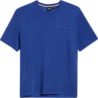 BOSS Rib Lounge T-Shirt in Medium Blue at Nordstrom, Size Xx-Large