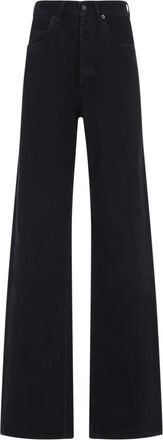 Saint Laurent Wijde Pijpen Broek - Dames - Loose Fit Jeans - Zwart - W28 - Katoen - Jeans