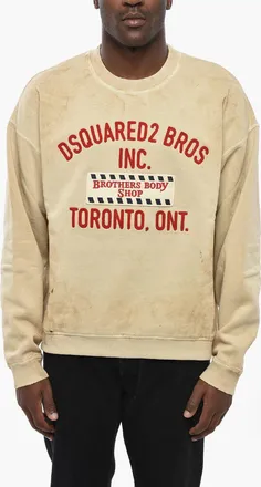 Dsquared2 Felpa Girocollo Relaxed Fit con Logo Ricamato Dsquared2