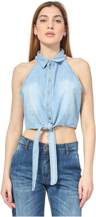 Gaud&igrave; Dames, Tops, Blauw, Maat: L Katoen