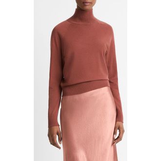 Vince Wool Blend Turtleneck Sweater in Rosewood at Nordstrom Rack, Size Xx-Small