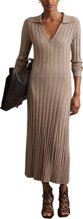 Reiss Winnie Long Sleeve Knitted Wool-Blend Dress