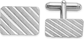 Diamond2Deal Sterling Silver Rhodium-plated Square Cuff Links