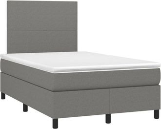vidaXL Cama Box Spring Con Colch&oacute;n Tela Gris Oscuro 120x190 Cm Vidaxl