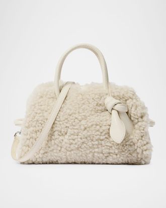 Jacquemus Le Petit Turismo Croc-Embossed Suede Bowling Bag