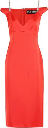DAVID KOMA David Koma, Dames, Jurken, Rood, Maat: S Viscose