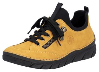 Rieker Slip-On Sneaker RIEKER, Damen, Gr. 37, gelb (gelb, schwarz), Nubuklederimitat, Textil, Schuhe Slip-On Sneaker, zum Schlupfen