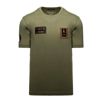Aeronautica Aeronautica Militare, T-Shirts, male, Green, Size: 3XL T Shirt Con Patch Frecce Tricolori