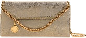 Stella McCartney Falabella Faux Leather Continental Wallet on a Chain in Pyrite at Nordstrom