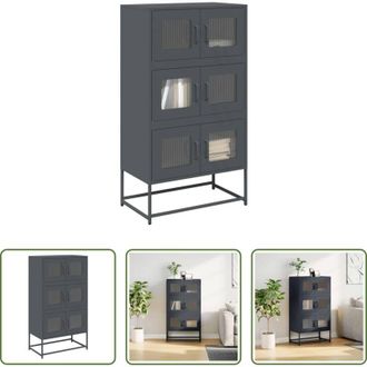 vidaXL vidaXL Credenza con ante - Credenza Antracite 68x39x123 cm Acciaio