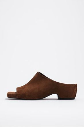 Bimba & Lola Suede Heeled Sandal in Chocolate at Nordstrom, Size 37