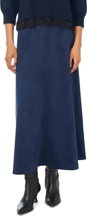 Vince Camuto Faux Suede A-Line Skirt in Classic Navy at Nordstrom, Size X-Large
